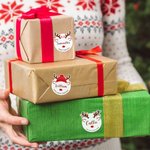 Personalised Cute Christmas Reindeer Waterproof Stickers Labels with Name and Text Gift Decor Christmas Festival Party Favors for Family Friends