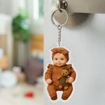 Gepersonaliseerde Foto 3D-effect Acryl Sleutelhanger Cadeau voor Dagelijks Gebruik Verjaardag Jubileumcadeau voor Familie Vrienden  Huisdierliefhebber