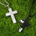 Personalised Baseball Softball Basketball Soccer Cross Necklace with Name Number Text Game Day Birthday Gift for Sports Lovers