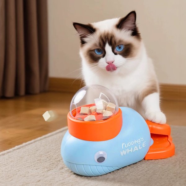 Personalized Whale Duck Dog Interactive Treat Dispenser Toy with Name and 3 Different Feeding Ports Anniversary Birthday Gift for Pet Lover