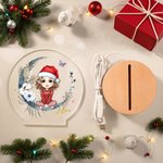 Luz nocturna LED personalizada con nombre y base de madera Regalo de cumpleaños y Navidad para la familia y los niños