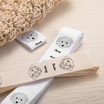 Gepersonaliseerde lijn huisdier foto katoen naaien label met naam Set van 10 gebreide kleding accessoires verjaardagscadeau voor breien DIY Craft huisdier liefhebbers