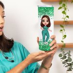 Personalized Cartoon Doctor Nurse Character Name Insulated 20 oz Skinny Tumbler with Straw and Lid Nurse Week Appreciation Gift for Medical Staff
