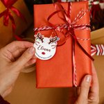 Personalised Cute Christmas Reindeer Waterproof Stickers Labels with Name and Text Gift Decor Christmas Festival Party Favors for Family Friends