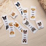 Personalisierte 10-tlg. Textiletiketten aus Baumwolle mit Haustier-Porträt-Design und Namen Geburtstag Geschenk für DIY Stricker Nähliebhaber