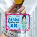 Personalised Nurse Cartoon Characters ID Badge Buddy with Name Title Text Hospital Accessories Appreciation Gift for Women Medical Staff