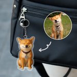 Gepersonaliseerde Foto 3D-effect Acryl Sleutelhanger Cadeau voor Dagelijks Gebruik Verjaardag Jubileumcadeau voor Familie Vrienden  Huisdierliefhebber