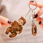 Gepersonaliseerde Foto 3D-effect Acryl Sleutelhanger Cadeau voor Dagelijks Gebruik Verjaardag Jubileumcadeau voor Familie Vrienden  Huisdierliefhebber