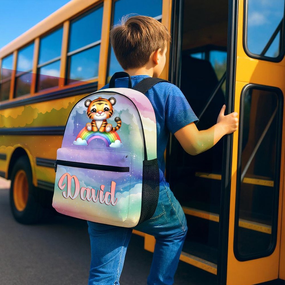 Personalized Rainbow Koala Monkey Animal School Bag with Name Back to School Birthday Gift for Kids Teenagers 3