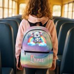 Personalized Rainbow Koala Monkey Animal School Bag with Name Back to School Birthday Gift for Kids Teenagers 1