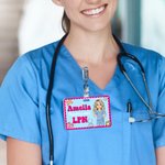 Personalised Nurse Cartoon Characters ID Badge Buddy with Name Title Text Hospital Accessories Appreciation Gift for Women Medical Staff