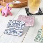 Personalized Multicolor Equestrianism Pattern Ceramic Coffee Mug with Text and Coaster Anniversary Birthday Gift for Equestrians Cowgirls