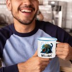 Design Your Favorite Dinosaur and Make Every Sip Special - Personalized 12 oz Name Enamel Mug