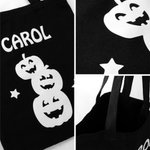 Personalized Glow-In-The-Dark Bat Cat Pumpkin Spider Canvas Sweets Bag with Name Reusable Accessories Halloween Gift for Kids Family Friends