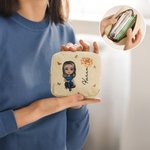 Bolsa de pana con nombre para toallas higiénicas Personalizada Flor de Nacimiento Personaje de dibujos animados Regalo diario para mujeres