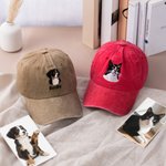 Personalised Embroidered 1-2 Pet Face Photos 100% Cotton Baseball Cap with Name Daily Use Birthday Holiday Gift for Dog Dad Mom Pet Lover