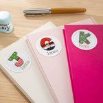 Personalised Santa Coloured Lights Letter Waterproof Stickers Initial Name Labels for DIY Gift Decoration Cute Christmas Festival Party Favors for Kids
