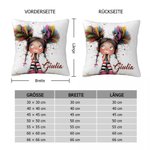 Personalisierter weicher Kissenbezug mit niedlichem lustigem Cartoon Mädchen Namen Zimmer Deko Geburtstagsgeschenk für Mädchen Damen