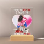 Veilleuse LED personnalisée You're the Only One avec socle en bois Anniversary Valentines Day Gift for Couple