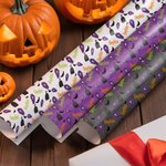 Personalized Halloween Theme Wrapping Paper with Name Birthday Halloween DIY Craft Packaging Gift Decor for Family Friends