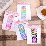 Personalized Flower Heart Bright Colored Letter Magnet Bookmark Clip with Name Birthday Back to School Gift for Bookworms