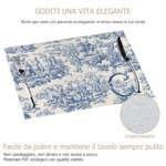 Tovaglietta personalizzata in stile vintage con stampa francese Toile de Jouy nome e iniziale decor per tavola regalo di nozze per famiglia