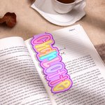 Personalized Flower Heart Bright Colored Letter Magnet Bookmark Clip with Name Birthday Back to School Gift for Bookworms