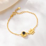 Personlig Paw Print Design Photo Projection Armbånd med 1-5 navn Dainty Smykker Pet's Day Bursdagsgave til kvinner kjæledyrelskere eiere