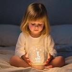 Veilleuse LED Personnalisée avec Nom Initiale et Motif d'Animal Décoration de Chambre Lumières Douces Cadeau Anniversaire pour Enfant