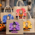 Personalisierte Halloween Fledermaus Cartoon Charakter große Kapazität Tragetasche mit Namen Halloween Party Geschenk für Kinder