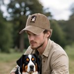 Personalised Embroidered 1-2 Pet Face Photos 100% Cotton Baseball Cap with Name Daily Use Birthday Holiday Gift for Dog Dad Mom Pet Lover