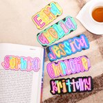 Personalized Flower Heart Bright Colored Letter Magnet Bookmark Clip with Name Birthday Back to School Gift for Bookworms