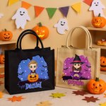 Personalisierte Halloween Fledermaus Cartoon Charakter große Kapazität Tragetasche mit Namen Halloween Party Geschenk für Kinder