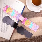 Personalized Flower Heart Bright Colored Letter Magnet Bookmark Clip with Name Birthday Back to School Gift for Bookworms
