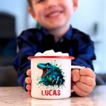 Design Your Favorite Dinosaur and Make Every Sip Special - Personalized 12 oz Name Enamel Mug