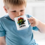 Design Your Favorite Dinosaur and Make Every Sip Special - Personalized 12 oz Name Enamel Mug