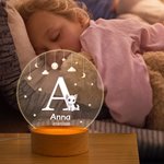 Luce notturna LED personalizzata con nome e animali carini base in legno decor per la casa regalo di compleanno per bambini