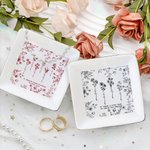 Spersonalizowana biżuteria Toile De Jouy Birth Flower Friendship Dish z imieniem na Dzień Dziękczynienia Prezent urodzinowy dla kobiet