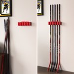 Personlig flerfarget 3D-trykt hockeykølleholder med tekst og 2-5 køller Veggmontert hjemmeoppbevaring Bursdagsgave til hockeyelskere