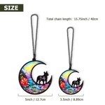 Personalisierte Mondform Hund Katze Silhouette gebeizt Suncatcher Ornament mit Namen Fenster Balkon Dekor Memorial Geschenk für Tierliebhaber