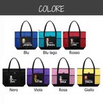 Borsa tote capiente personalizzata con nome e personaggio animato, con tasca a rete - Regalo speciale di ritorno a scuola per insegnanti