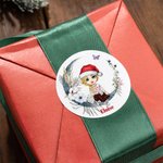 Personalized Moon Floral Santa Hat Cartoon Character Waterproof Stickers Labels with Name Gift Decor Christmas Party Favors for Family Kid
