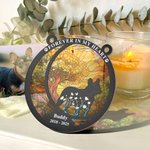 Personalized Pet Silhouette Stained Glass Effect Acrylic Window Suncatcher with Title Name and Date Birthday Memorial Gift for Cat Dog Lovers