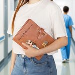 Personalised Cartoon Doctor Nurse Character PU Leather Notebook Cover with Name and Storage Pocket Nurse Week Appreciation Gift for Medical Staff