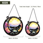 Personalized Pet Silhouette Stained Glass Effect Acrylic Window Suncatcher with Title Name and Date Birthday Memorial Gift for Cat Dog Lovers