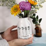 Toile de Jouy personnalisée Vase à fleurs en céramique avec 1-9 noms Décoration d'intérieur Cadeau d'anniversaire pour Besties Friends