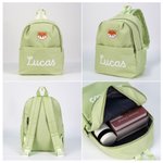 Personalised Multicolour Giraffe Lion Cute Animal Multi-compartment Kid Backpack with Name Back to School Birthday Gift for Boys Girls Animal Lovers
