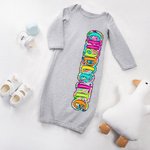 Chemise d'enfant personnalisée avec nom en coton Paisley Doodle Letter Cadeau d'anniversaire de douche de bébé pour nourrisson