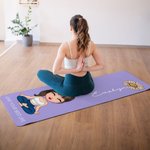 Henkilökohtainen Cartoon Yoga Character Super imukykyinen joogamatto nimellä ja tekstillä Urheilutarvikkeet Syntymäpäivälahja naisille Joogan ystäville