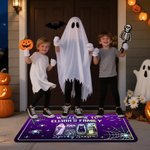 Personlig Välkommen till någons familj Ghost Black Cat Pumpkin Dörrmatta med namn Heminredning Halloween Present till familj vänner